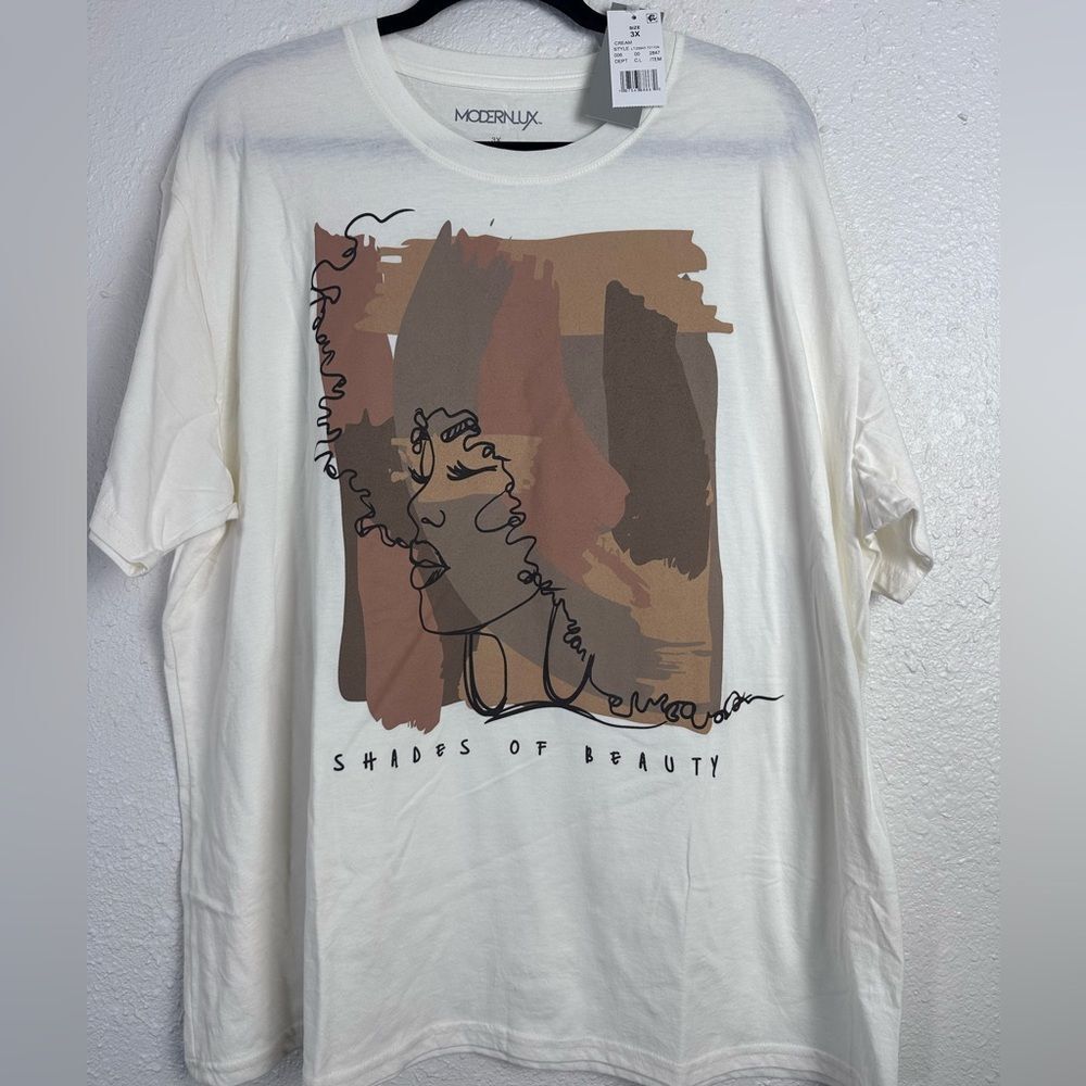 Modern Lux White Shades of Beauty Tee Size 3X
